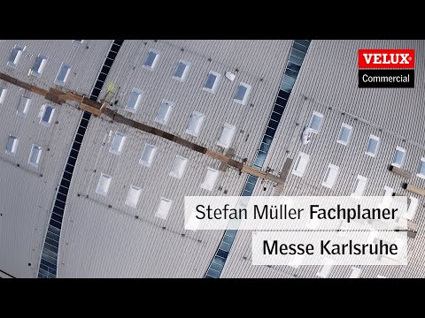 SHEV rooflight replacement at Messe Karlsruhe conference and exhibition centre